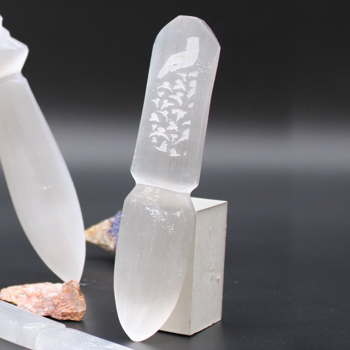 Authentic Selenite Ritual Knife - Releasing Bonds perspective detail 8 showcasing clean geometry and natural material finishes