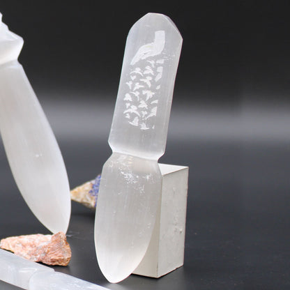 Authentic Selenite Ritual Knife - Releasing Bonds perspective detail 8 showcasing clean geometry and natural material finishes
