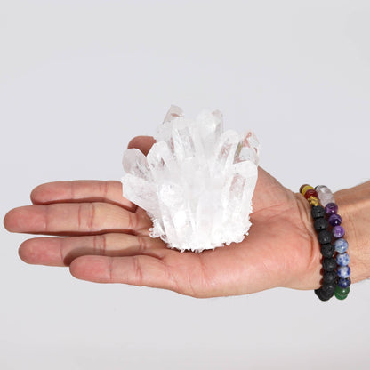 Authentic Crafted Natural Quartz Cluster - Clear Quartz (approx 250-300gm 8cm) showcasing clean geometry and natural material finishes