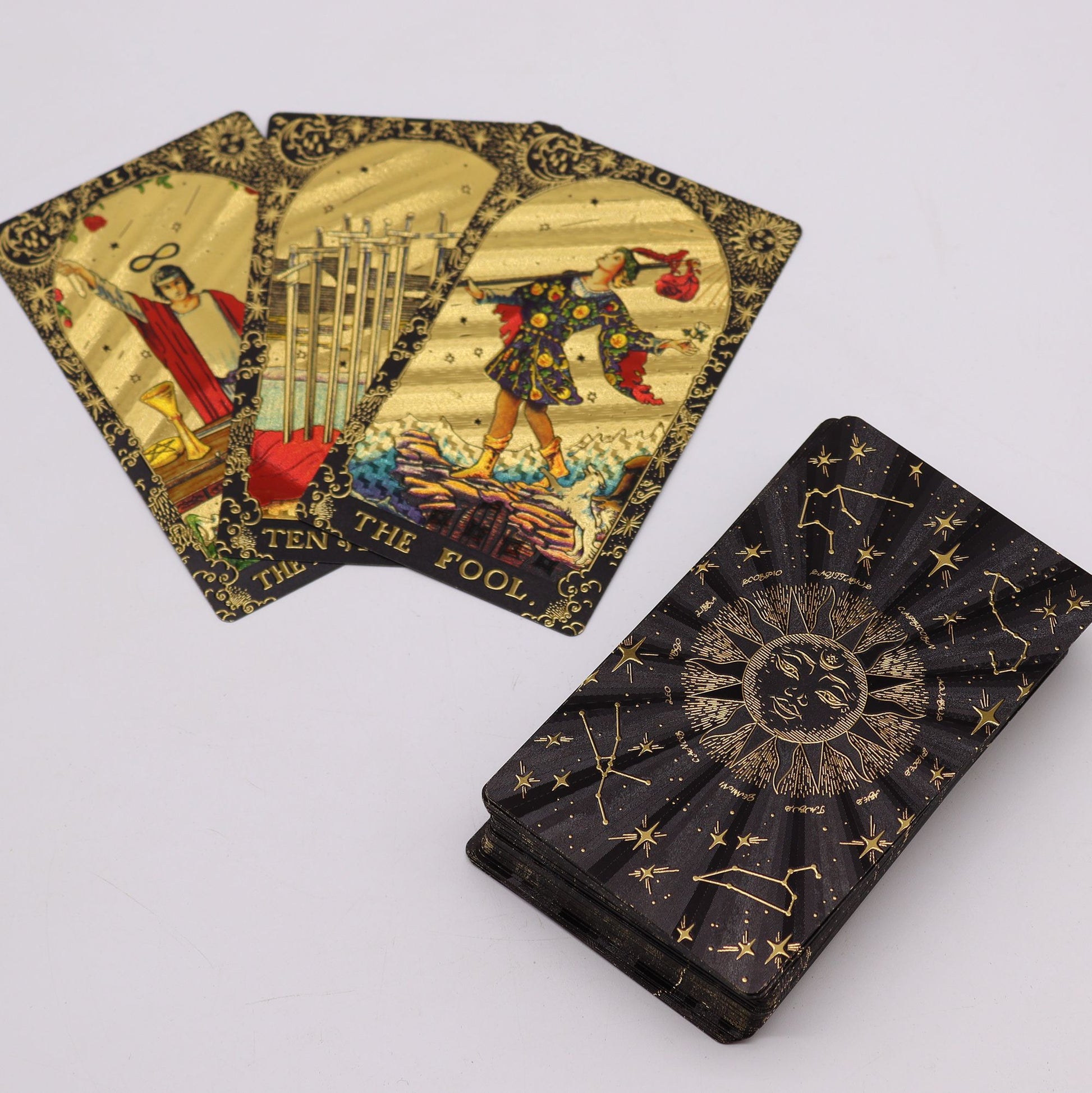 Authentic Gold Foil Tarot – Gift Box showcasing clean geometry and natural material finishes