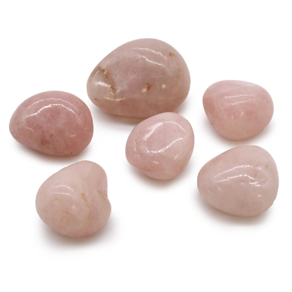 Authentic Bag of 6 Large African Tumble Stones - Rose Quartz showcasing clean geometry and natural material finishes