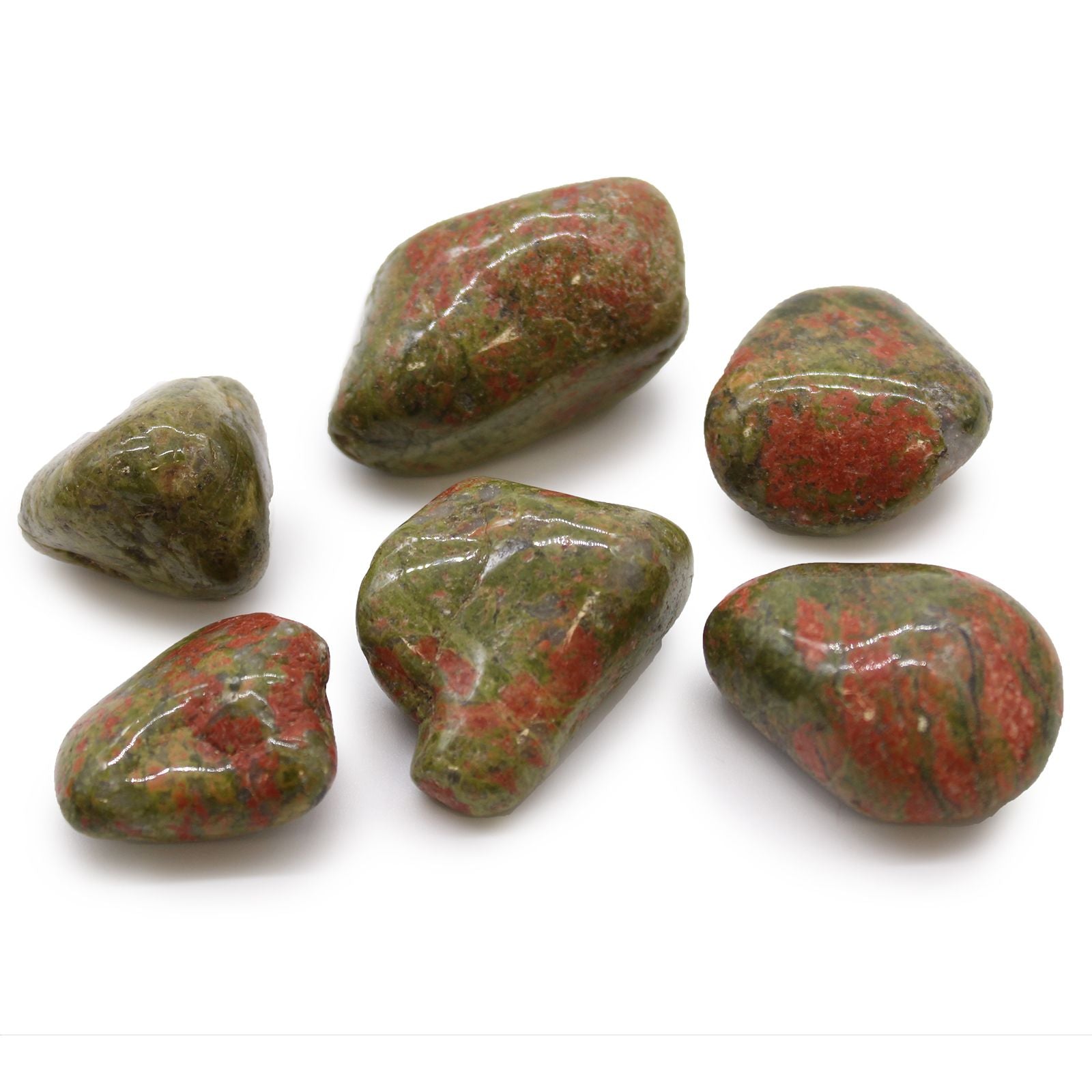 Authentic Bag of 6 Large African Tumble Stones - Unakite showcasing clean geometry and natural material finishes