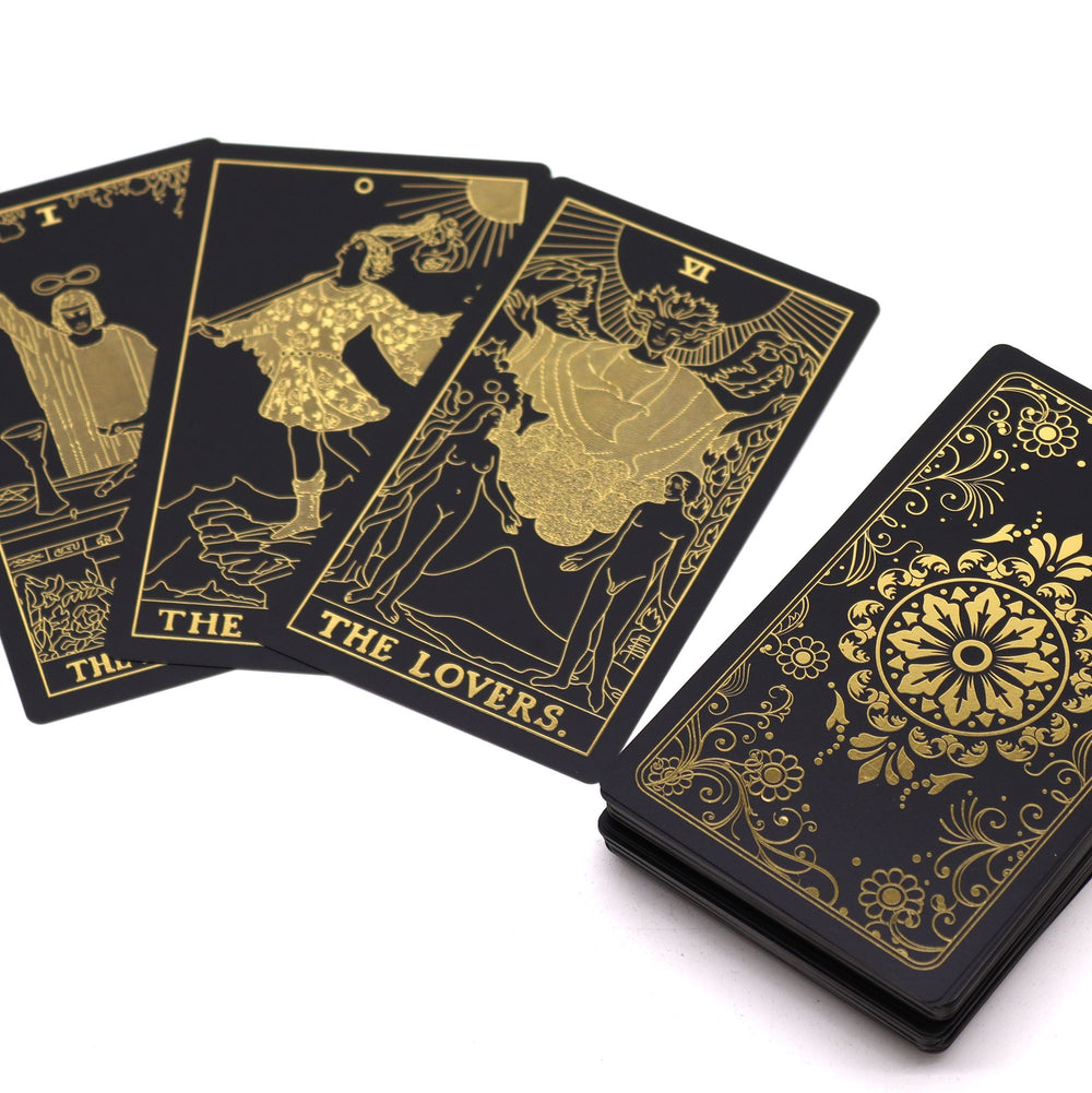 Authentic Gold Foil Tarot Set with Book – Gift Box showcasing clean geometry and natural material finishes