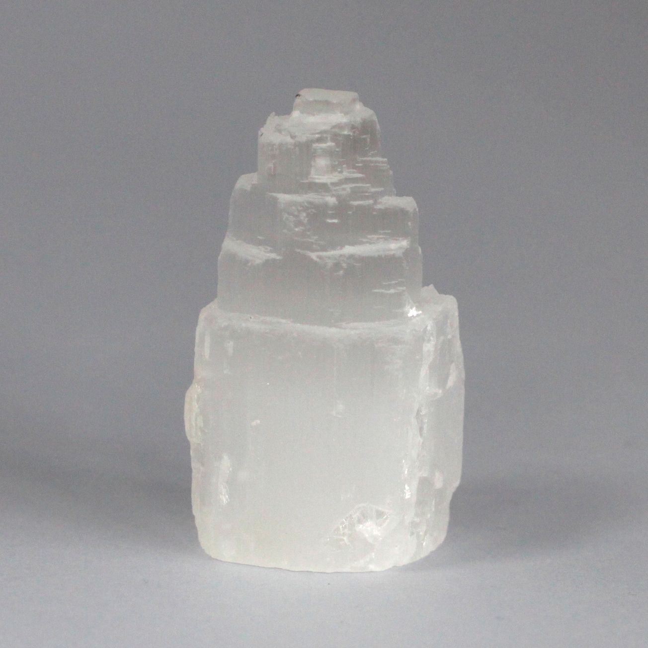 Authentic Natural Selenite Tower - 5 cm perspective detail 2 showcasing clean geometry and natural material finishes