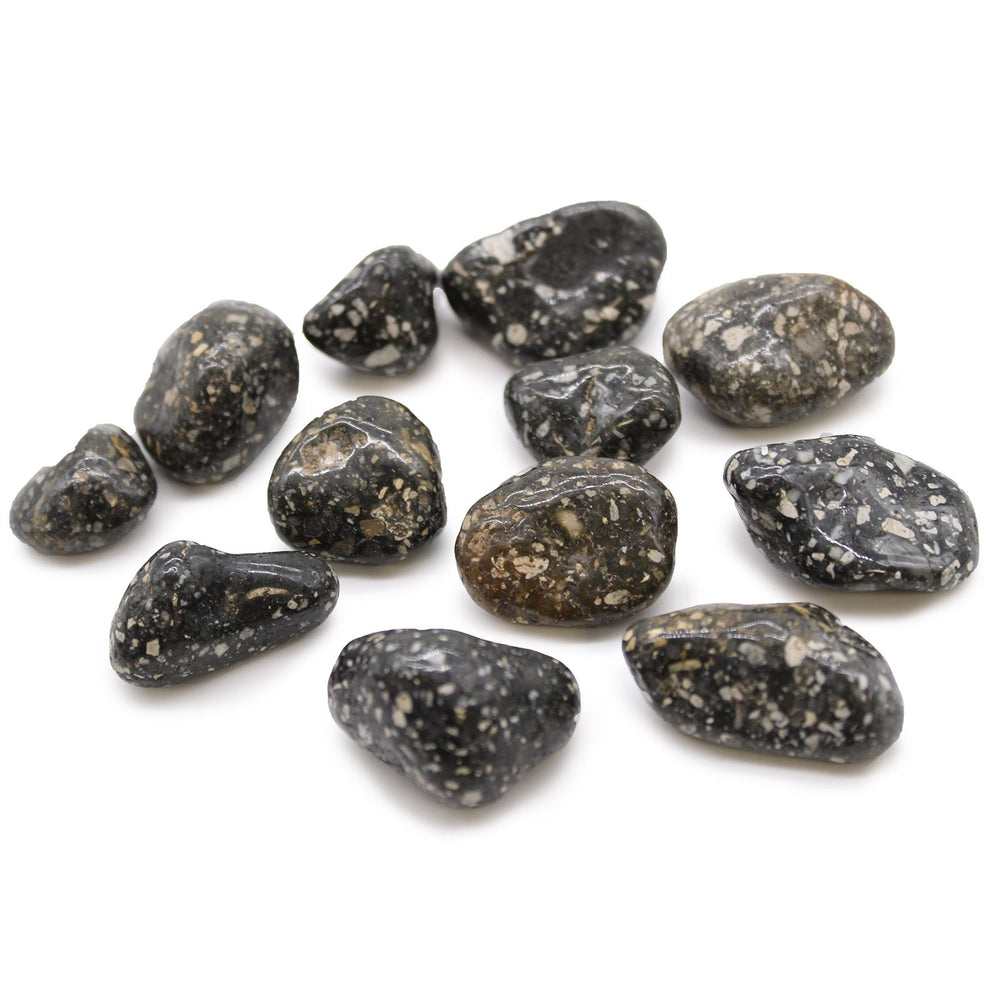Authentic Bag of 12 Medium African Tumble Stones - Guinea Fowl Bag of 12 Medium showcasing clean geometry and natural material finishes