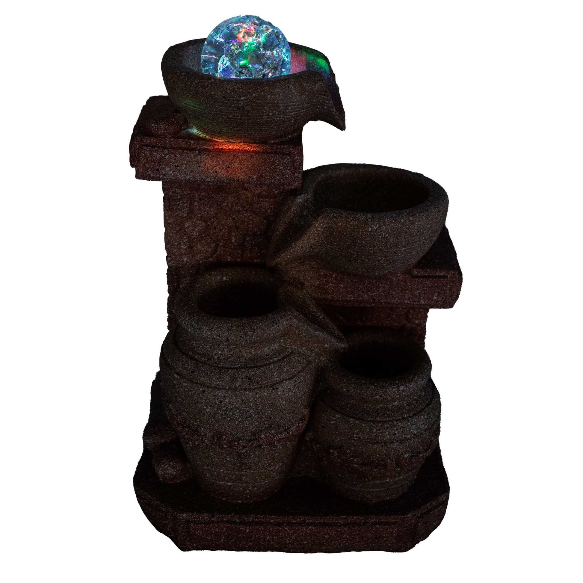 Authentic Tabletop Water Feature – 19×14×27cm – Cascading Pots Mediterranean Style perspective detail 3 showcasing clean geometry and natural material finishes