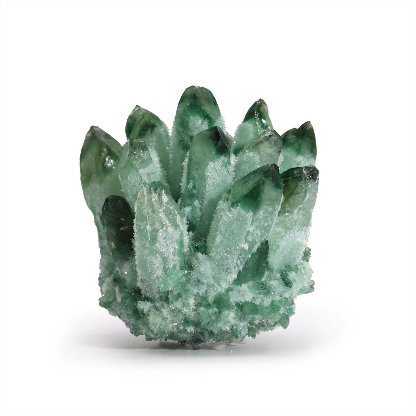 Authentic Crafted Natural Quartz Cluster - Green Ghost Quartz (approx 250-300gm 8cm) showcasing clean geometry and natural material finishes