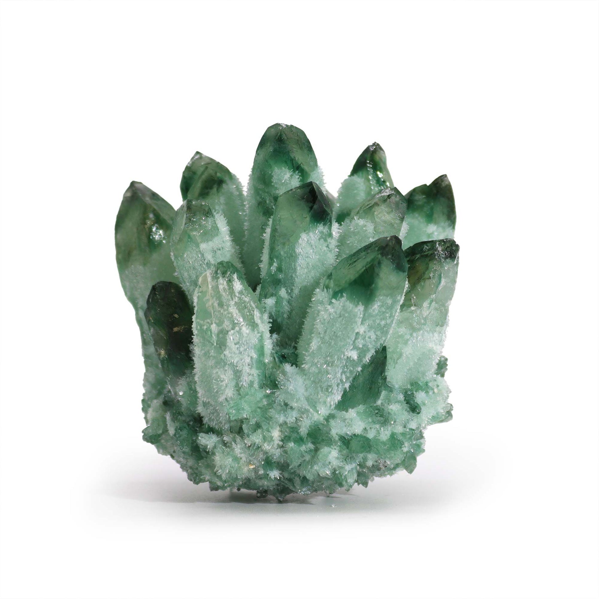 Authentic Crafted Natural Quartz Cluster - Green Ghost Quartz (approx 250-300gm 8cm) showcasing clean geometry and natural material finishes