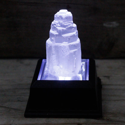 Authentic Natural Selenite Tower - 5 cm perspective detail 3 showcasing clean geometry and natural material finishes