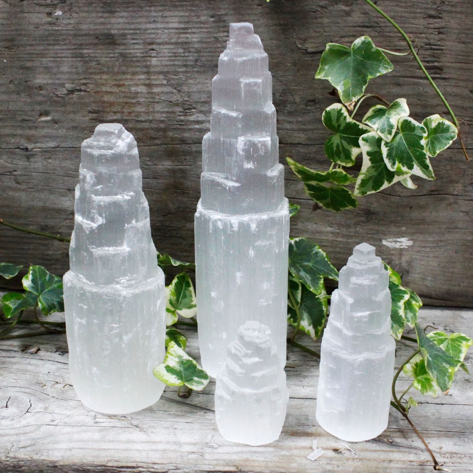 Authentic Natural Selenite Tower - 20 cm perspective detail 3 showcasing clean geometry and natural material finishes