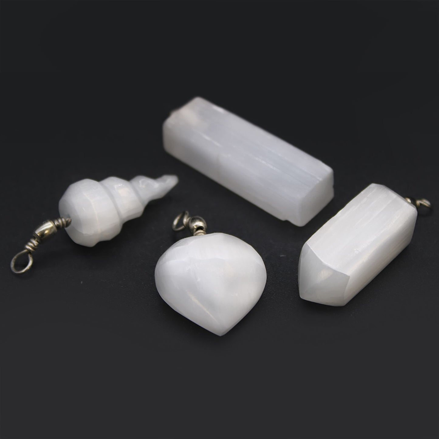 Authentic Selenite Natural Pendant perspective detail 3 showcasing clean geometry and natural material finishes