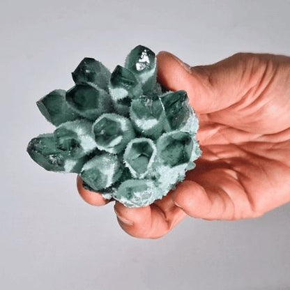 Authentic Crafted Natural Quartz Cluster - Green Ghost Quartz (approx 250-300gm 8cm) perspective detail 3 showcasing clean geometry and natural material finishes