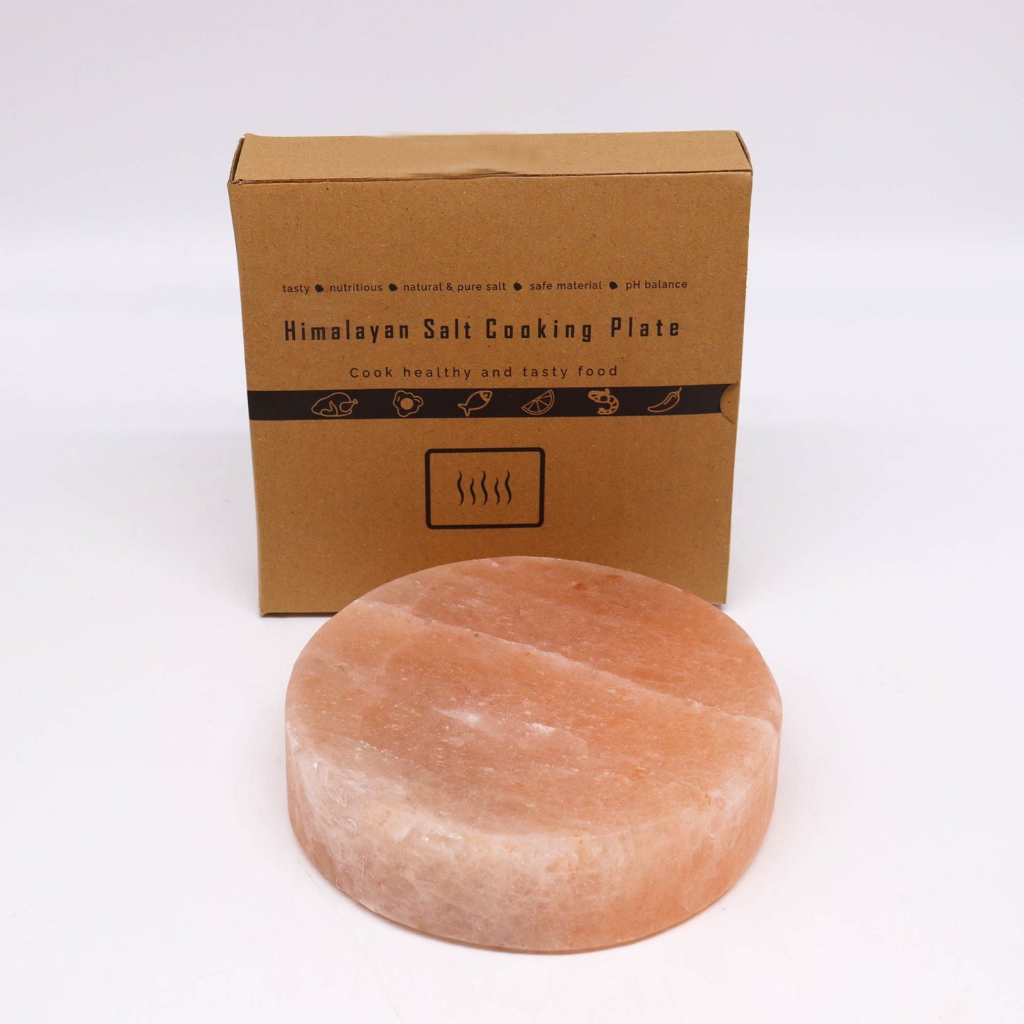Authentic Himalayan Salt Cooking Plate - Round - 20x20x5cm perspective detail 3 showcasing clean geometry and natural material finishes