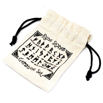 Authentic Rune Stone Set in Pouch – Tiger’s Eye perspective detail 3 showcasing clean geometry and natural material finishes