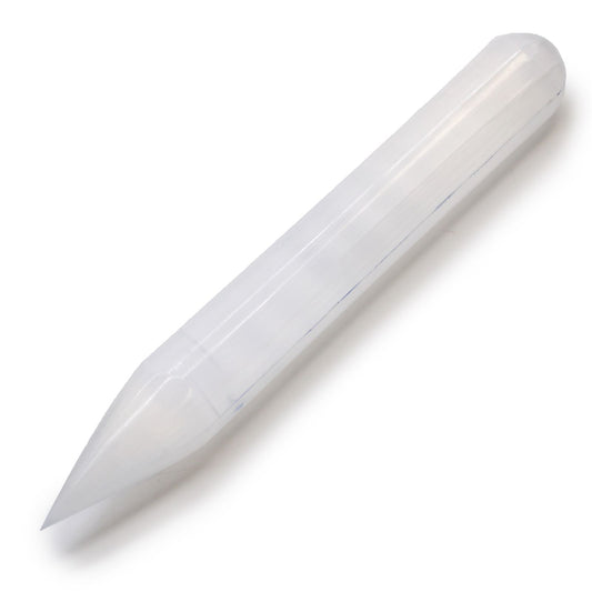 Selenite healing wand 16cm pointed — powerful energy cleansing aura work and chakra clearing tool