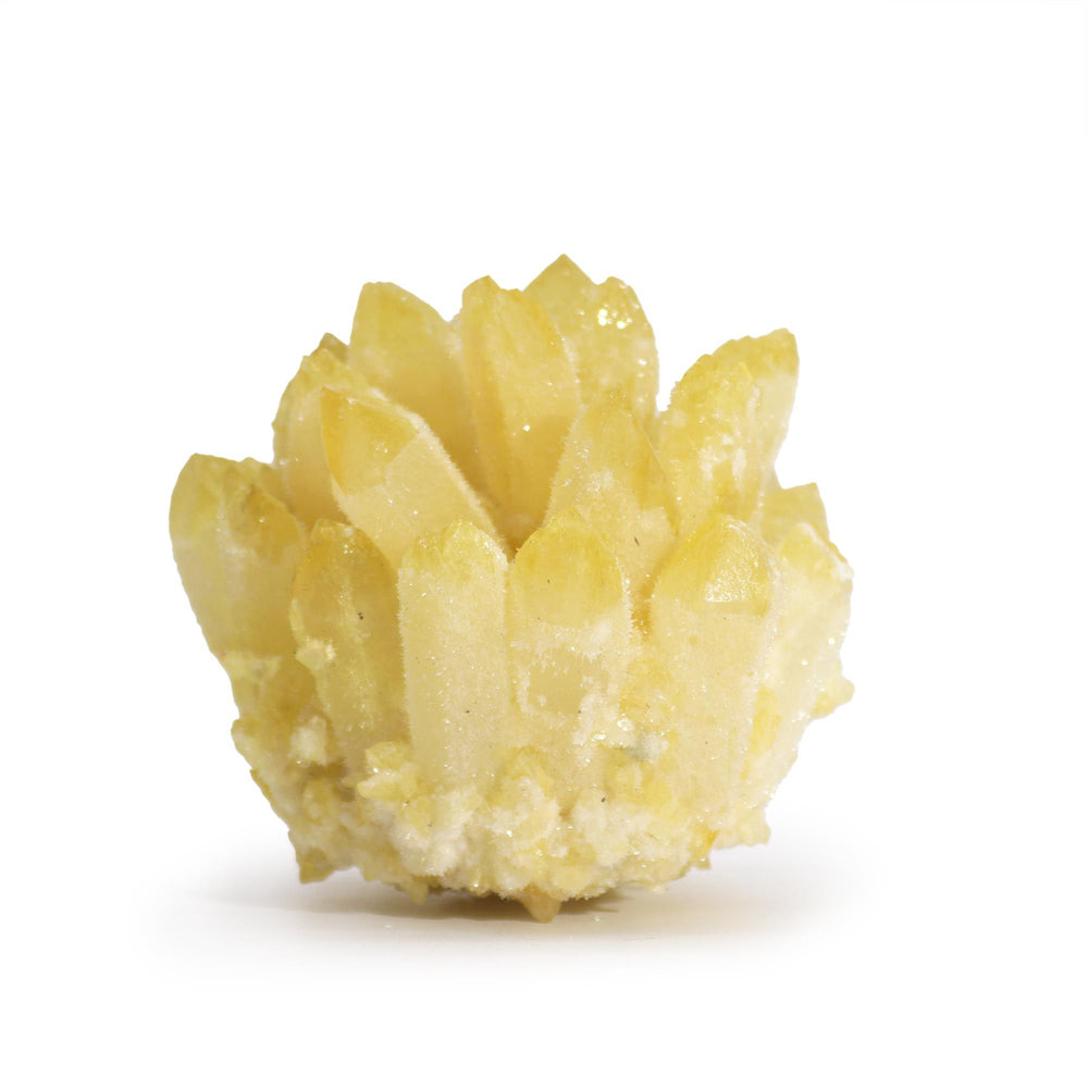 Yellow ghost quartz natural crystal cluster 250-300g — uplifting healing energy specimen