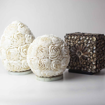 Boho Sea Shell Lamp - Chocolate Twist Globe - 15cm