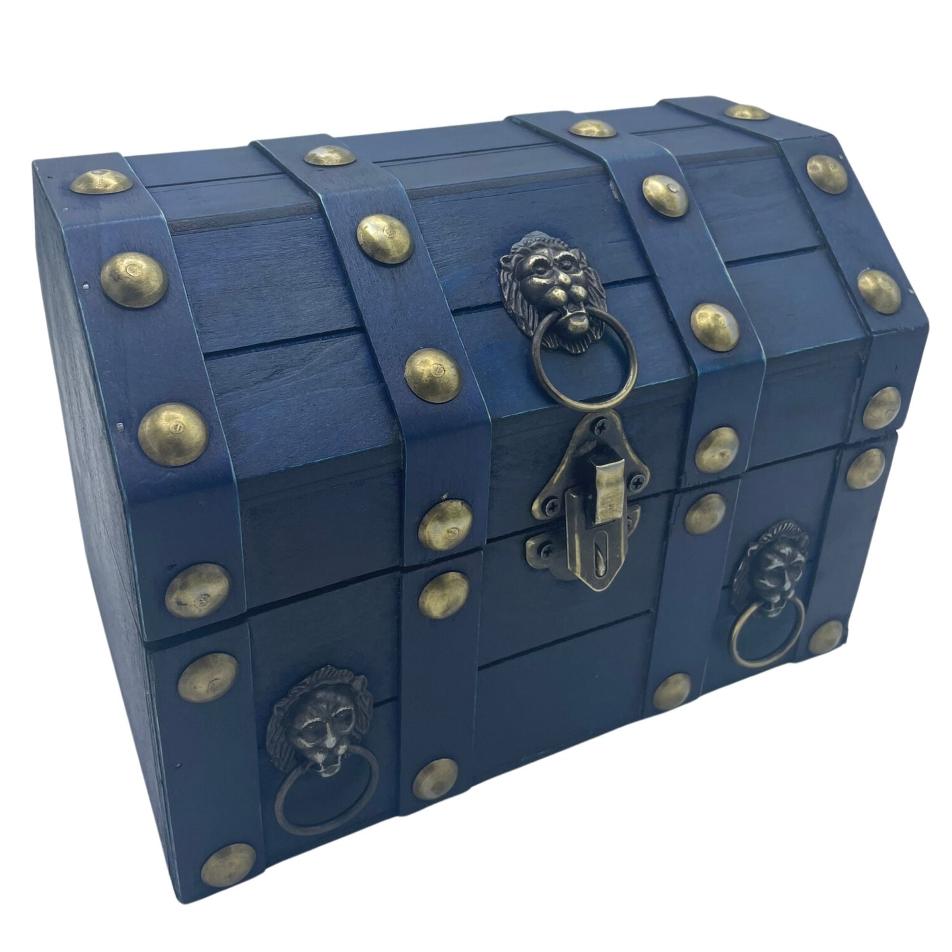 Large teal treasure chest box — colourful colonial storage for crystals tarot and sacred keepsakes