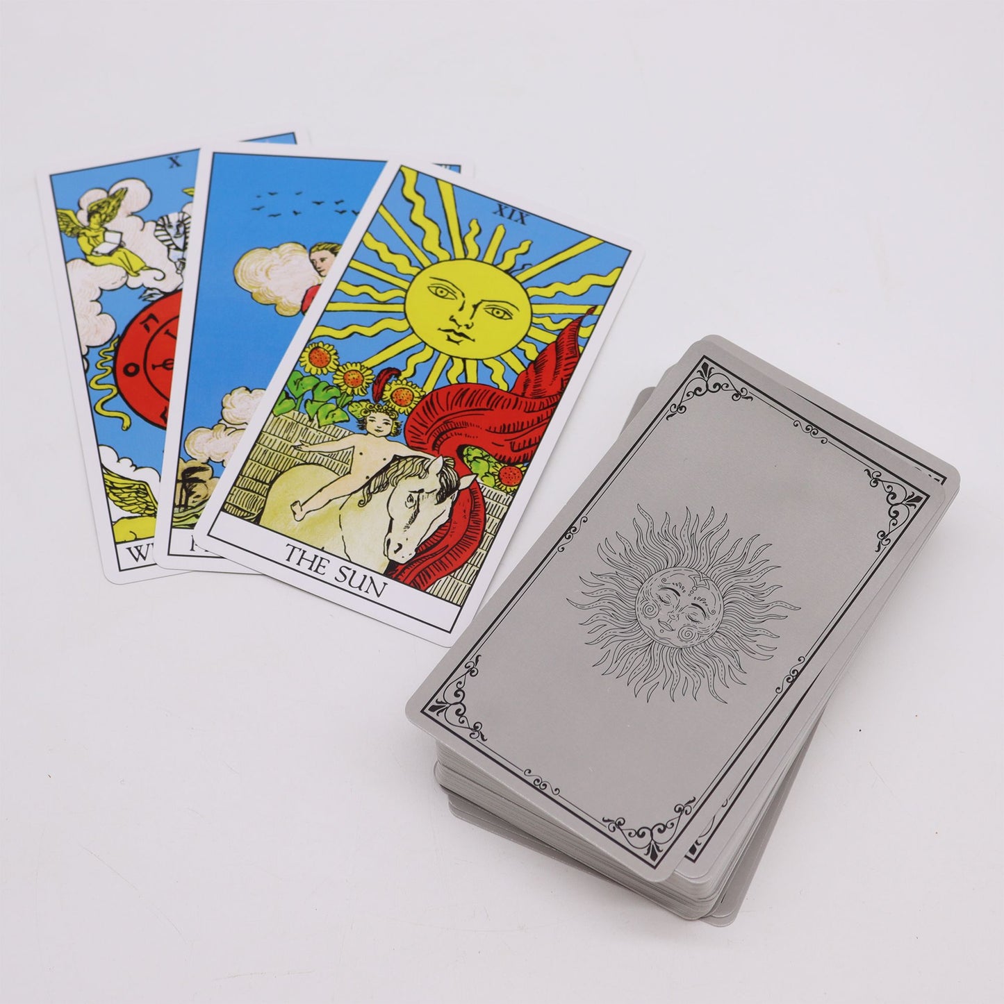 Authentic Tarot Cards with Guide Book – Traditional Arcana perspective detail 2 showcasing clean geometry and natural material finishes