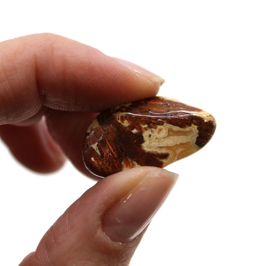 Authentic Bag of 24 Small African Tumble Stones - Light Jasper - Brecciated perspective detail 2 showcasing clean geometry and natural material finishes