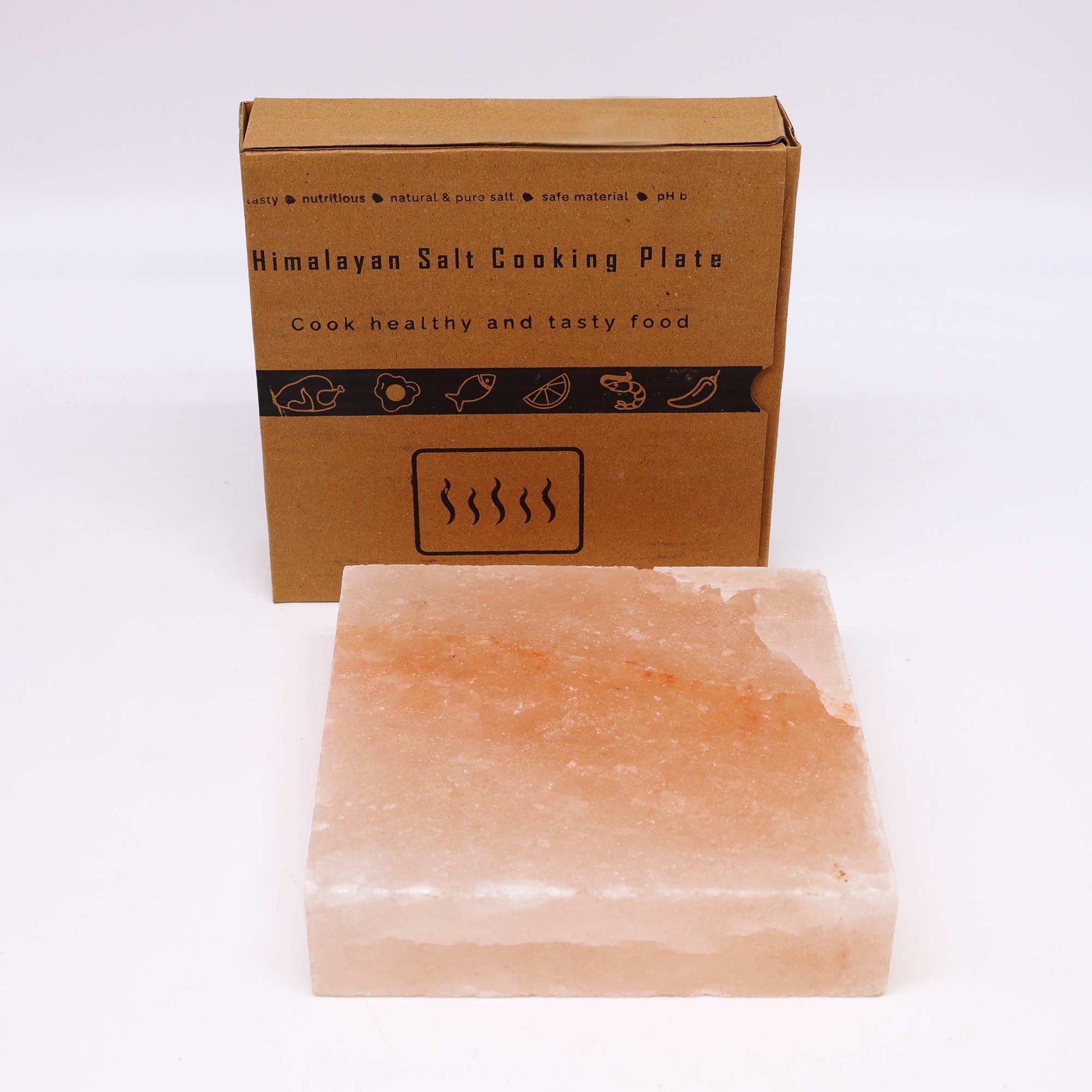 Authentic Himalayan Salt Cooking Plate - Square - 20x20x5cm perspective detail 3 showcasing clean geometry and natural material finishes