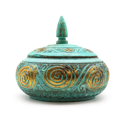 Authentic Turquoice Squat  Sweet Jar - showcasing clean geometry and natural material finishes