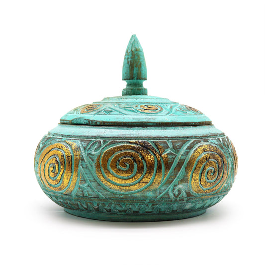 Authentic Turquoice Squat  Sweet Jar - showcasing clean geometry and natural material finishes