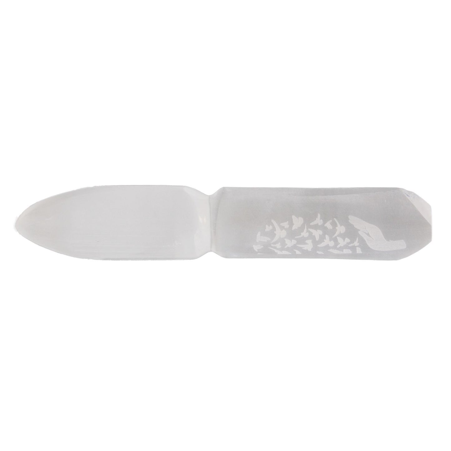 Authentic Selenite Ritual Knife - Releasing Bonds perspective detail 3 showcasing clean geometry and natural material finishes