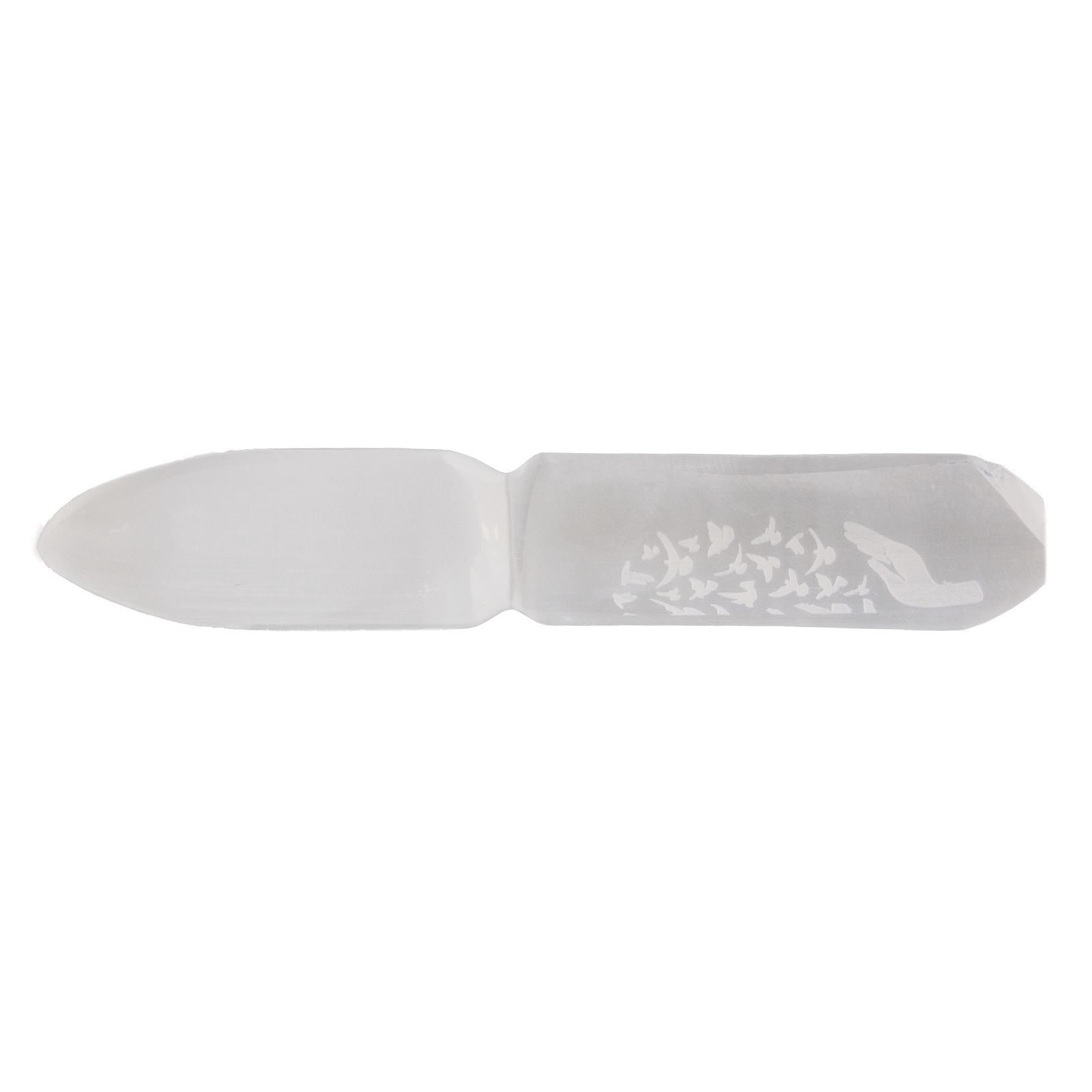 Authentic Selenite Ritual Knife - Releasing Bonds perspective detail 3 showcasing clean geometry and natural material finishes