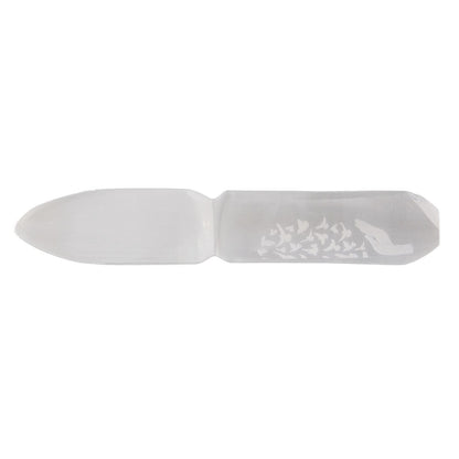 Authentic Selenite Ritual Knife - Releasing Bonds perspective detail 3 showcasing clean geometry and natural material finishes