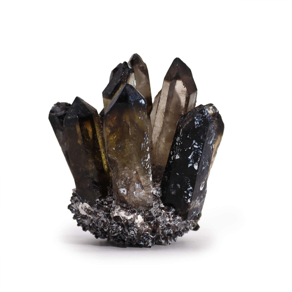 Authentic Crafted Natural Quartz Cluster - Smoky Ghost Quartz (approx 250-300gm 8cm) showcasing clean geometry and natural material finishes
