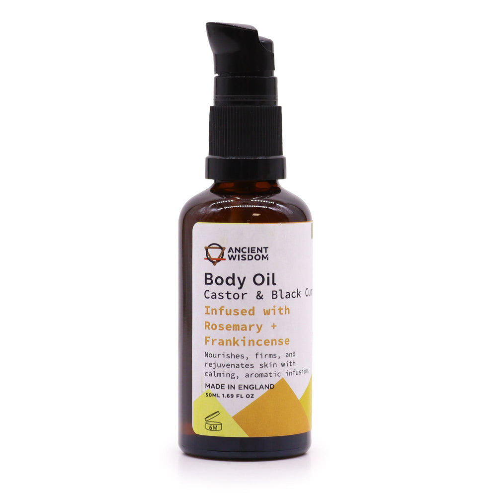 Rosemary and frankincense organic body oil 50ml — rejuvenating sacred botanical skincare ritual
