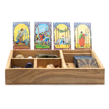 Four Section Tarot Box with Card Holder