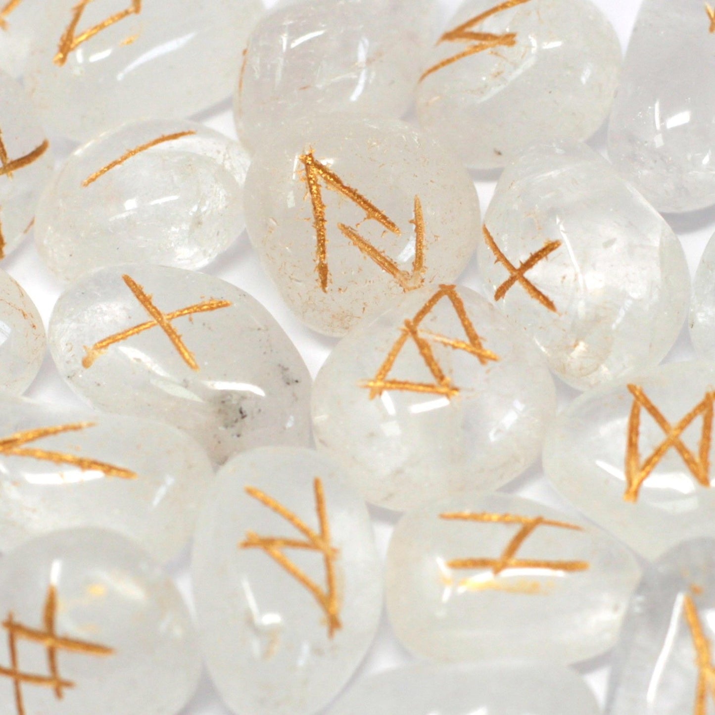 Authentic Rune Stone Set in Pouch – Clear Quartz perspective detail 3 showcasing clean geometry and natural material finishes