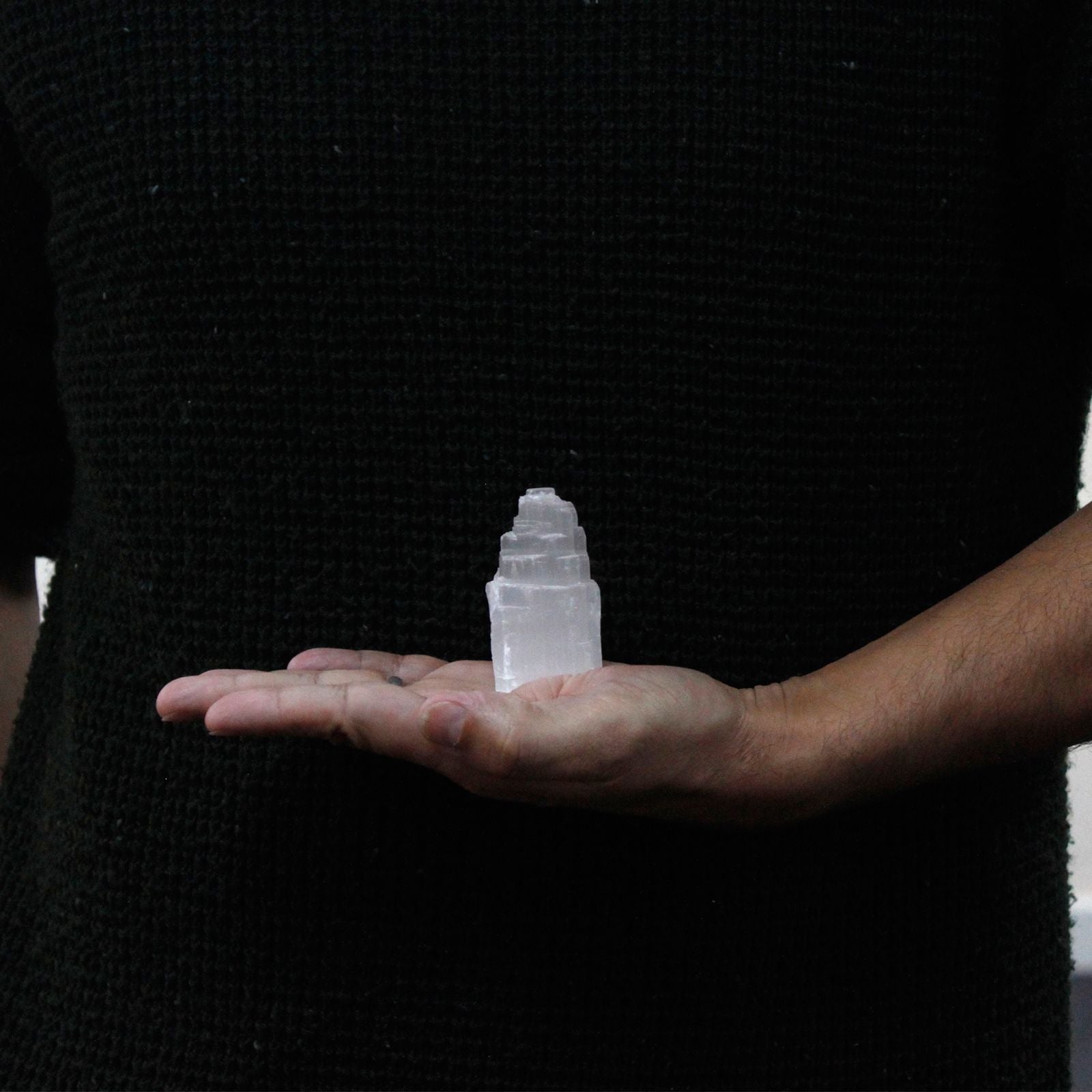 Authentic Natural Selenite Tower - 5 cm perspective detail 5 showcasing clean geometry and natural material finishes