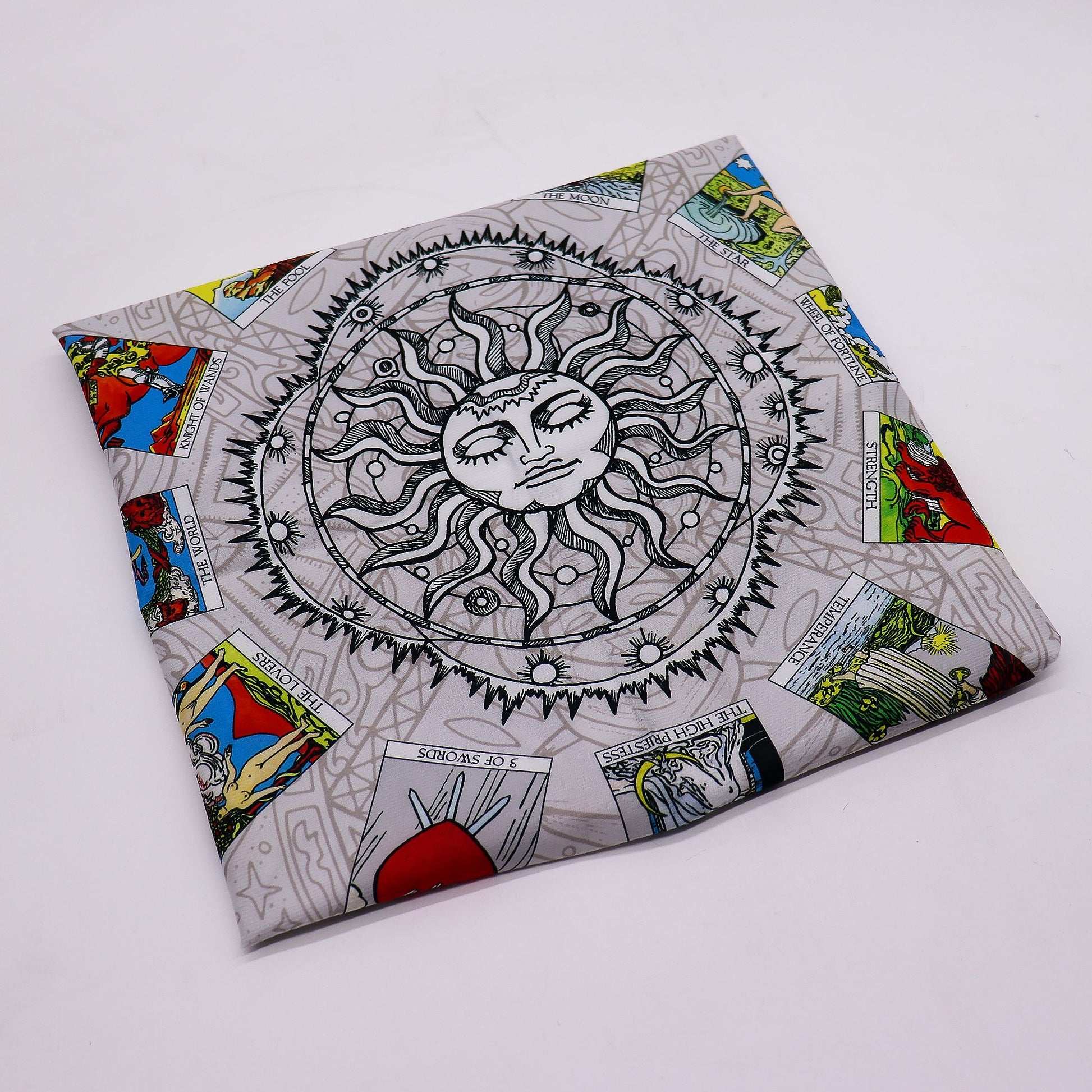 Authentic Tarot Reading Cloth – Tree of Life perspective detail 5 showcasing clean geometry and natural material finishes