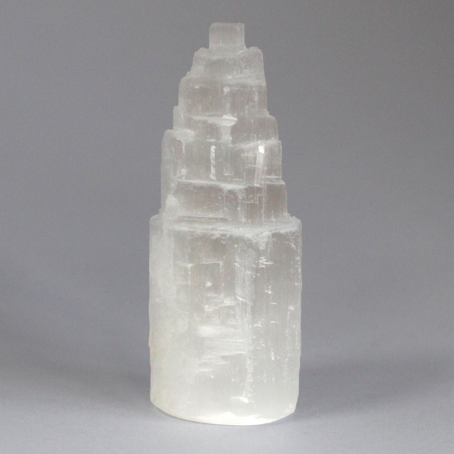 Authentic Natural Selenite Tower - 10 cm perspective detail 2 showcasing clean geometry and natural material finishes