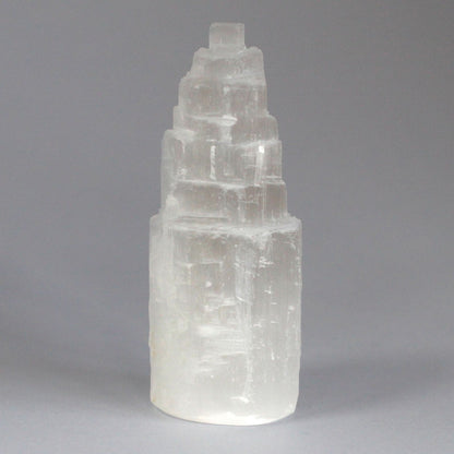 Authentic Natural Selenite Tower - 10 cm perspective detail 2 showcasing clean geometry and natural material finishes