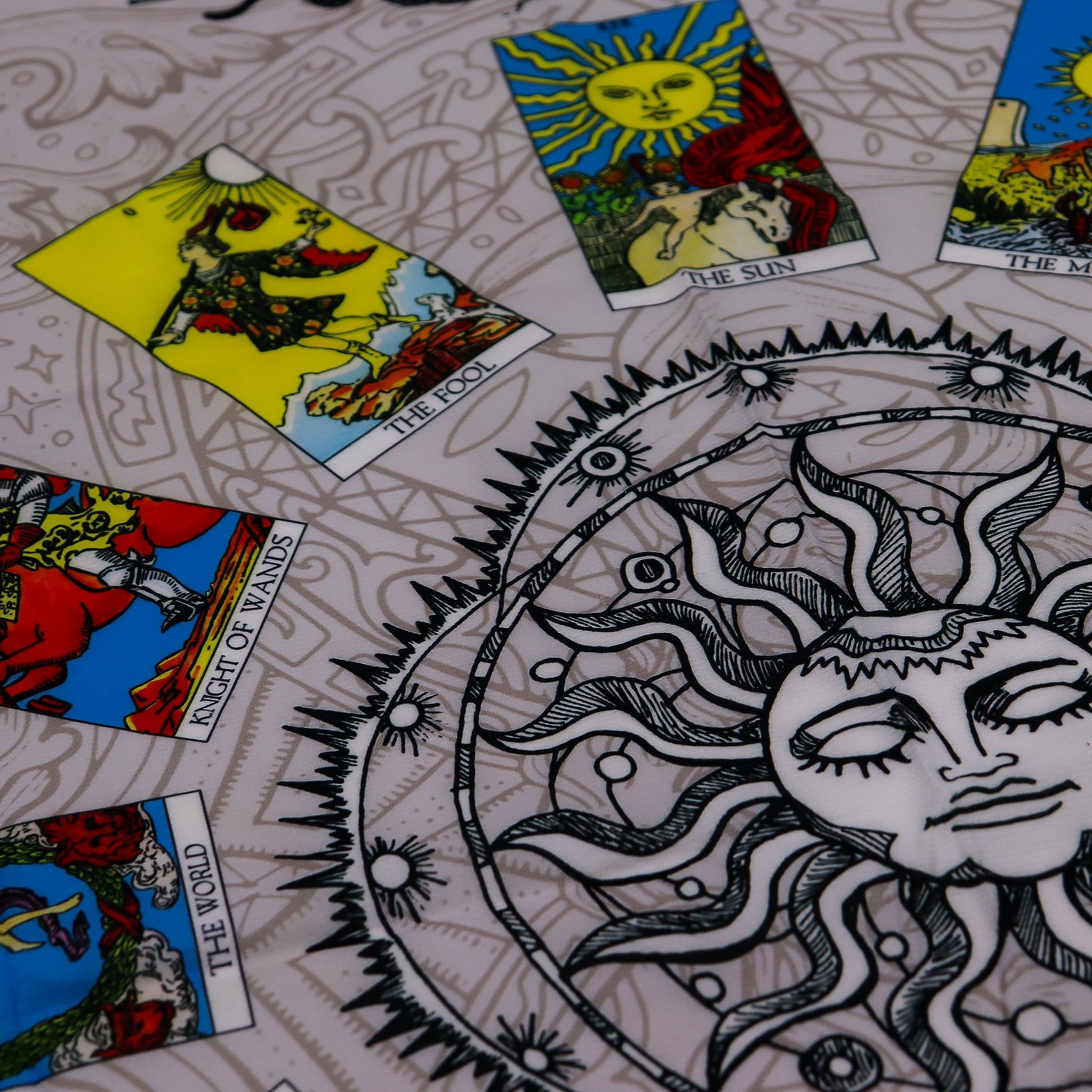 Authentic Tarot Reading Cloth – Tree of Life perspective detail 6 showcasing clean geometry and natural material finishes