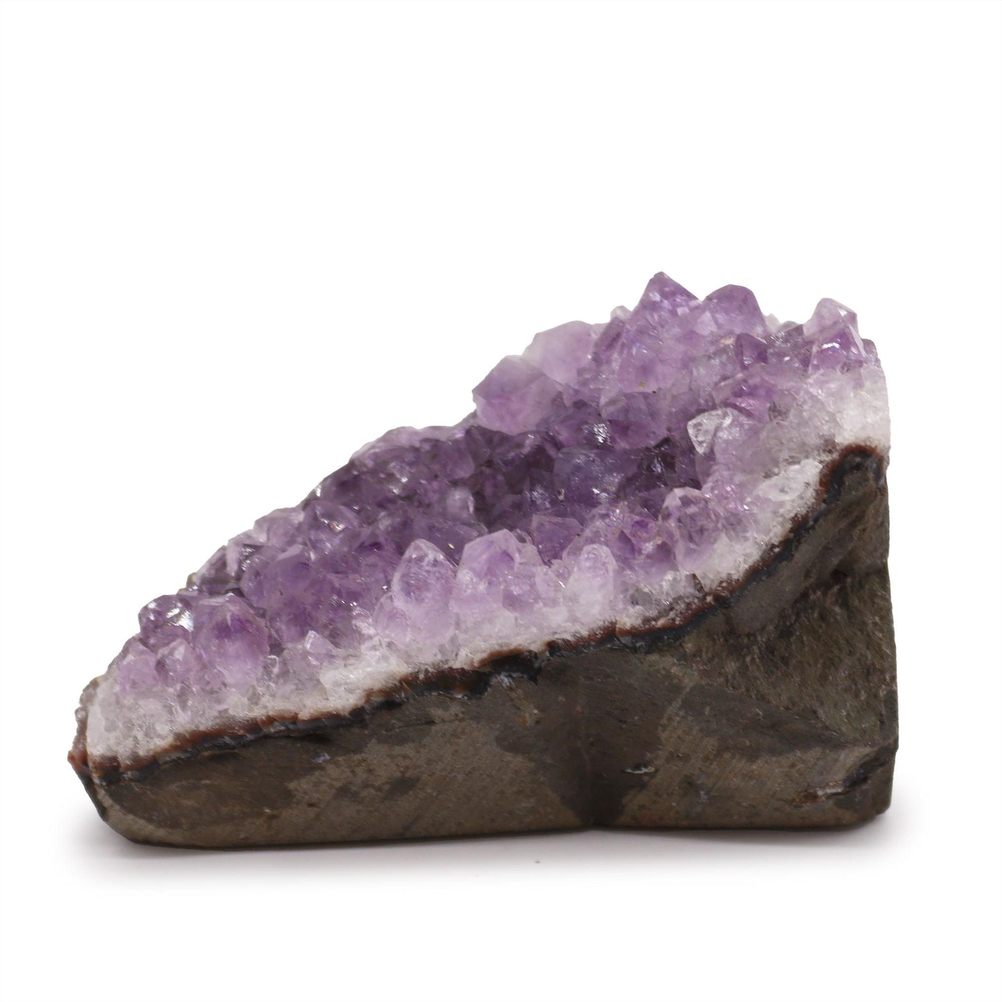 Authentic Medium Natural High Grade Amethyst Standing Cluster (approx 350-450gms 7.5-10cm) perspective detail 2 showcasing clean geometry and natural material finishes
