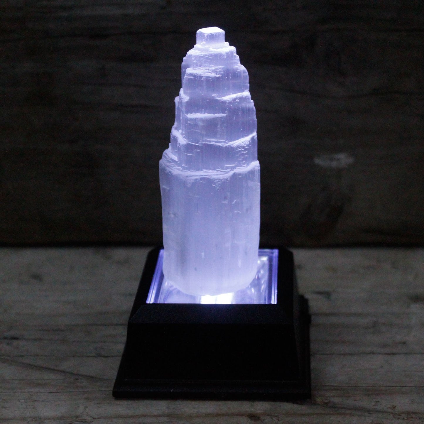 Authentic Natural Selenite Tower - 10 cm perspective detail 3 showcasing clean geometry and natural material finishes