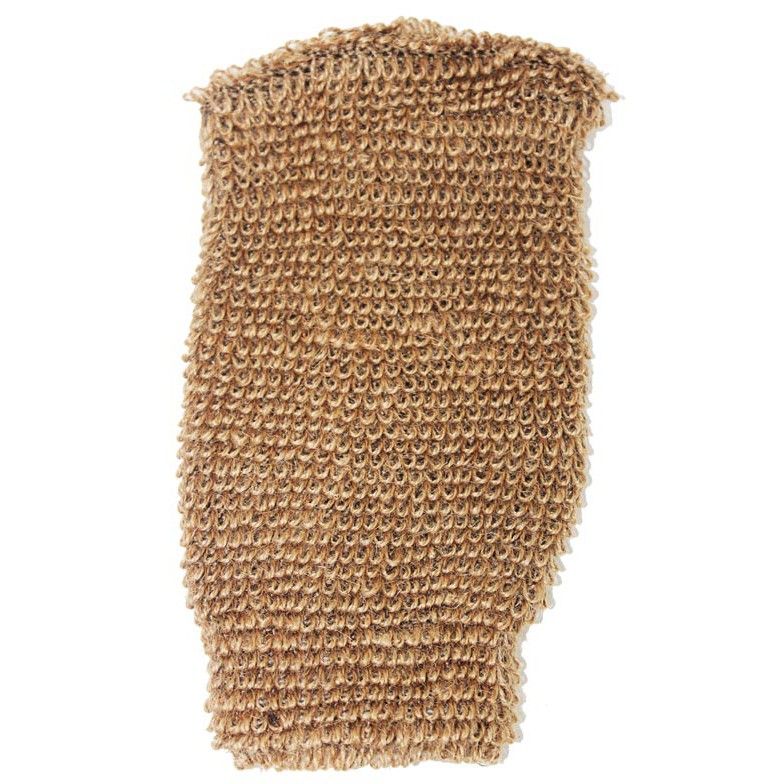 Natural jute snug exfoliating mitt — plant-based biodegradable gentle daily body exfoliation tool