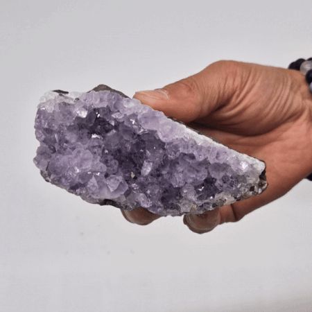 Authentic Medium Natural High Grade Amethyst Standing Cluster (approx 350-450gms 7.5-10cm) showcasing clean geometry and natural material finishes