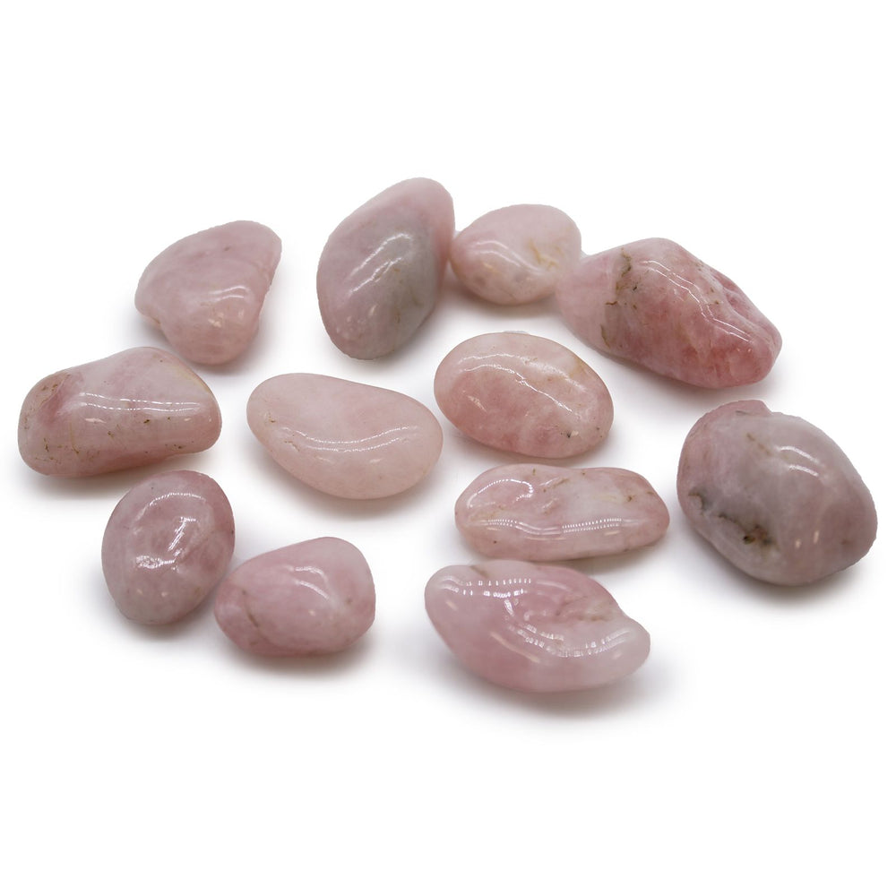 Authentic Bag of 12 Medium African Tumble Stones - Rose Quartz showcasing clean geometry and natural material finishes