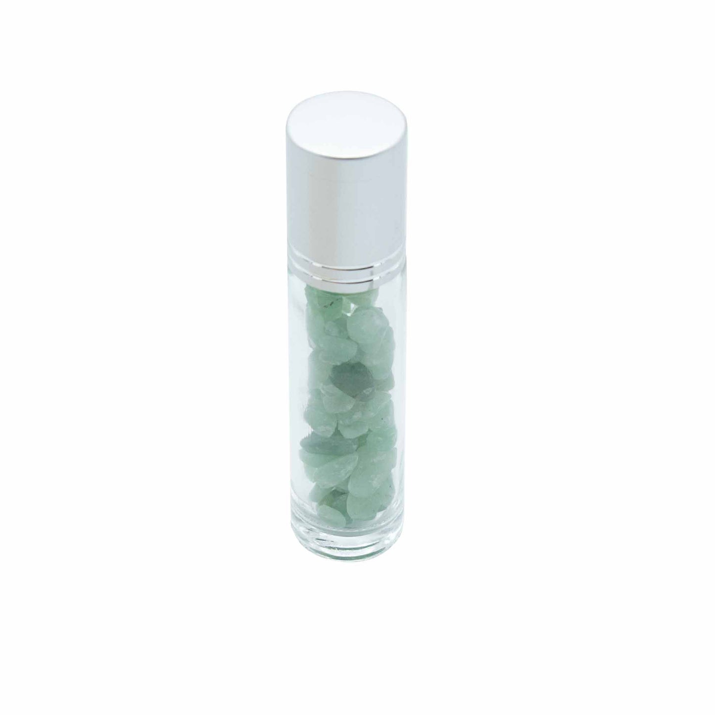 Gemstone Essential Oil Roller Bottle - Aventurine - Silver Cap + Gemstone Roller Tip for 5ml Bottle - Aventurine