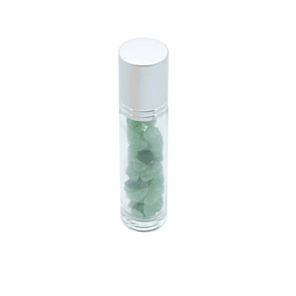 Gemstone Essential Oil Roller Bottle - Aventurine - Silver Cap + Gemstone Roller Tip for 5ml Bottle - Aventurine