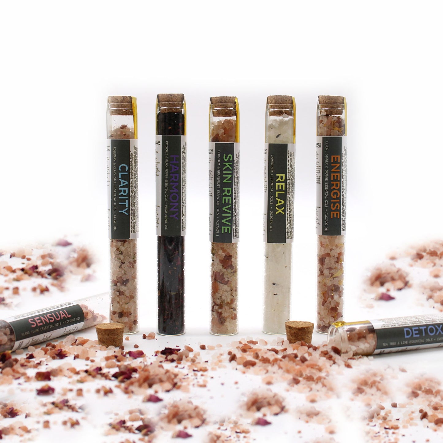 Authentic Bath Salts in Vials - Gift Pack of 7 perspective detail 6 showcasing clean geometry and natural material finishes