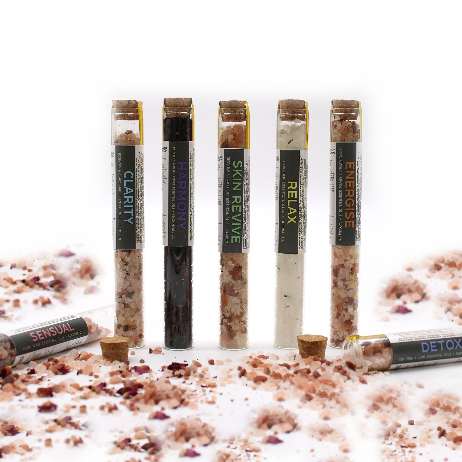 Authentic Bath Salts in Vials - Gift Pack of 7 perspective detail 6 showcasing clean geometry and natural material finishes
