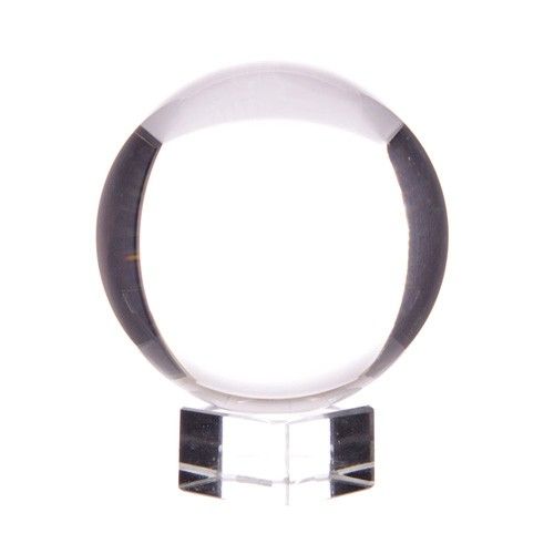 Crystal ball on stand 100mm — clear divination sphere for scrying and daily meditation practice