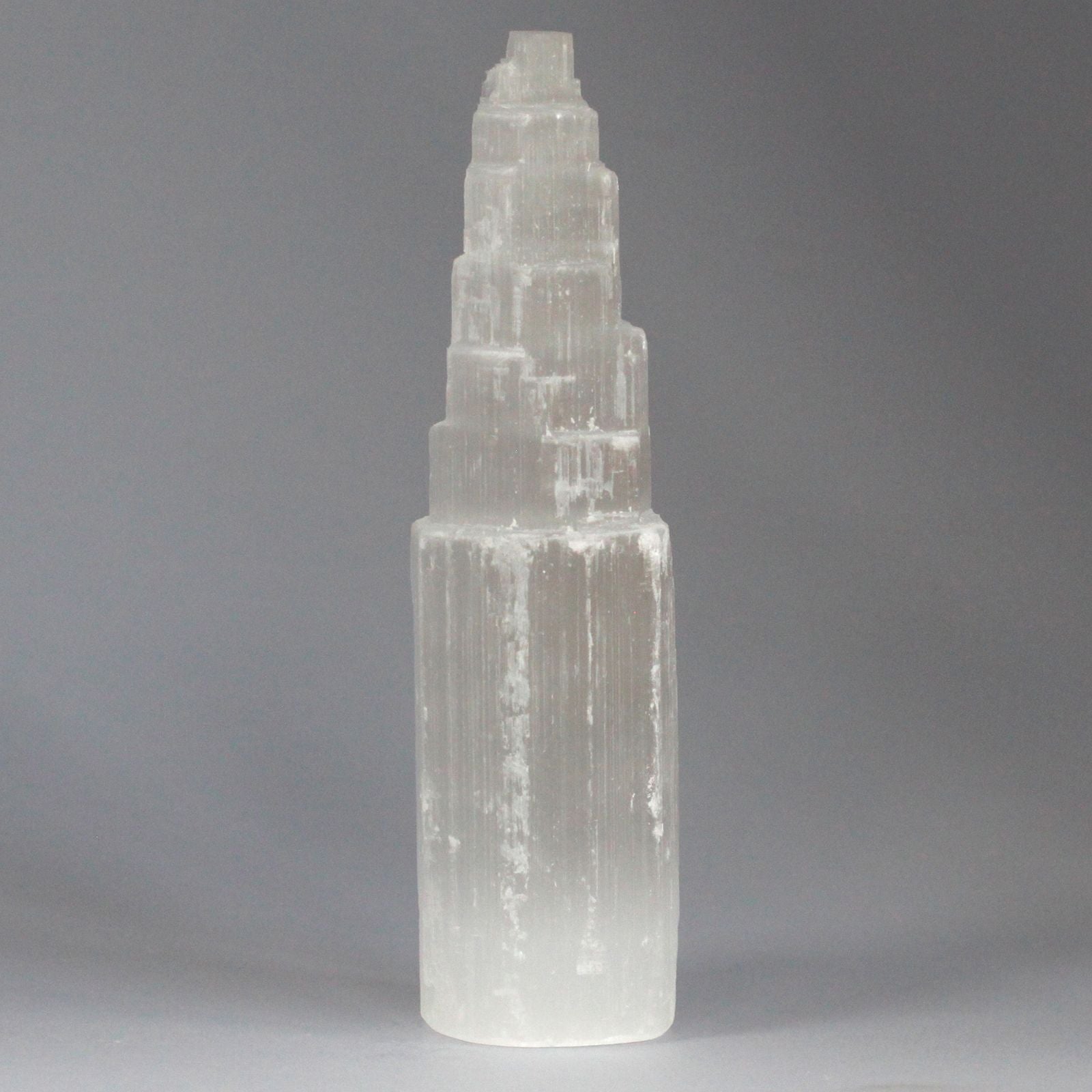 Authentic Natural Selenite Tower - 20 cm perspective detail 2 showcasing clean geometry and natural material finishes